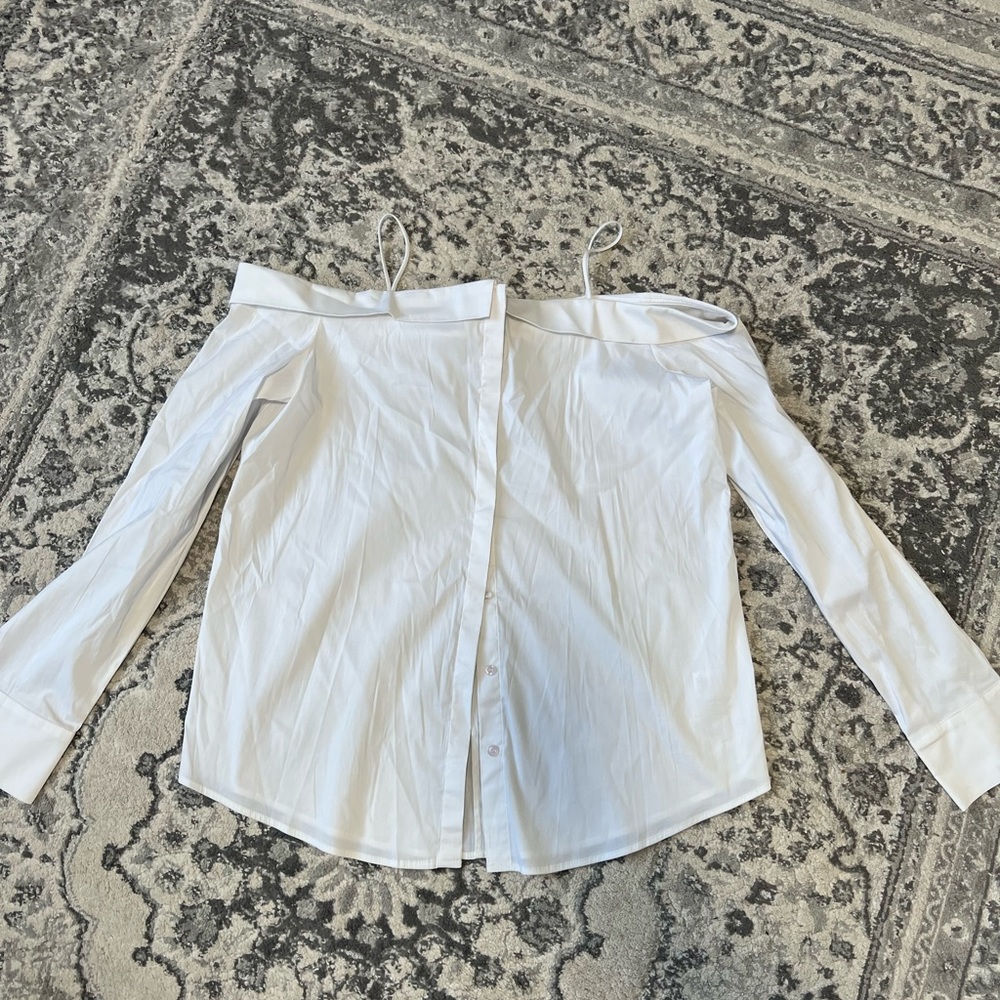 Off the shoulder button up